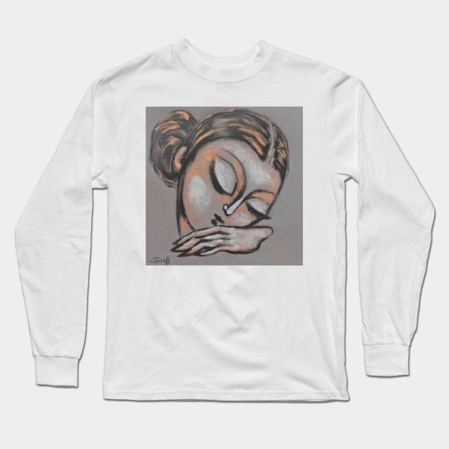 Sleeping Muse - Portrait Long Sleeve T-Shirt by CarmenT